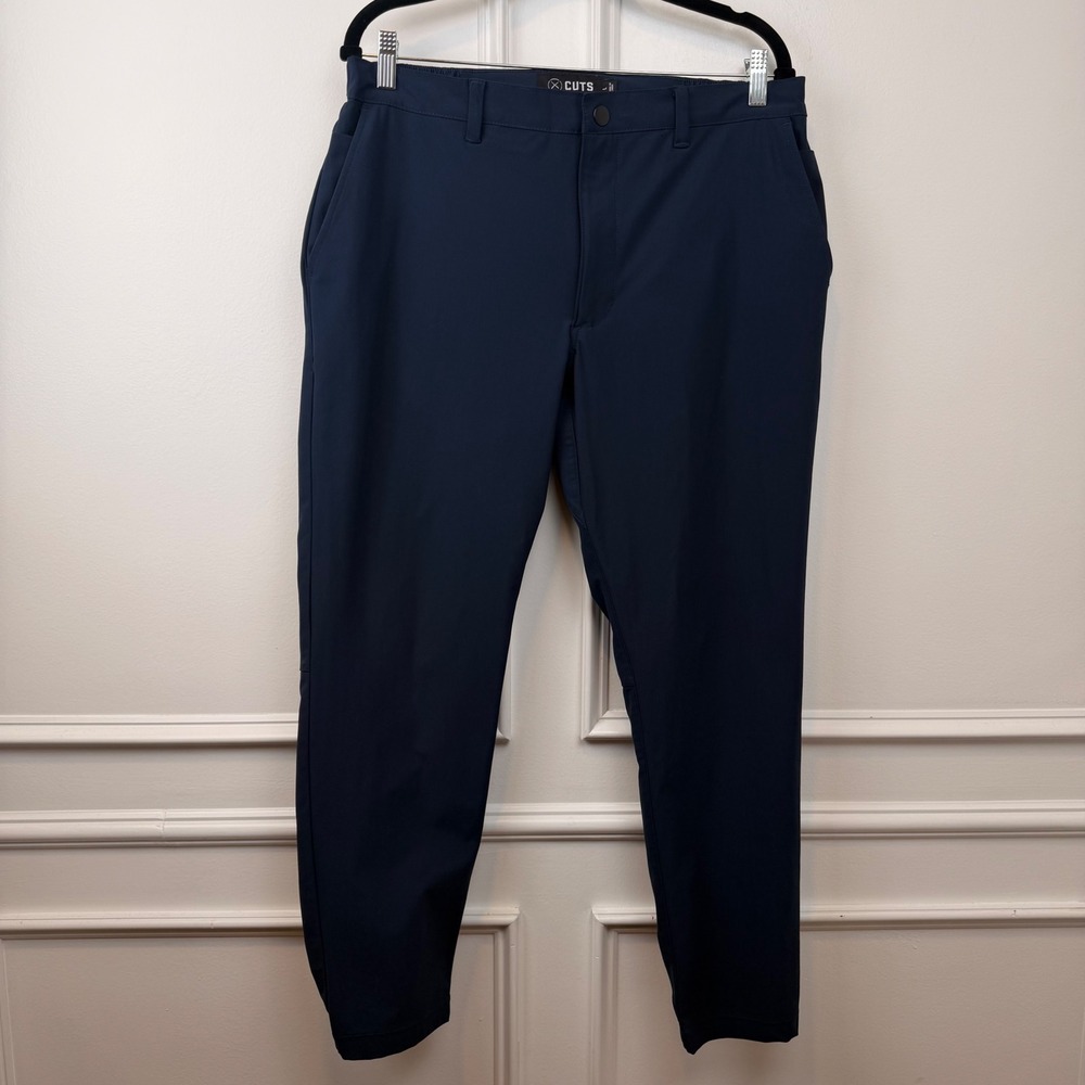 Cuts Clothing AO Jogger Mens Large Navy Blue Tech Stretch Tapered Pants